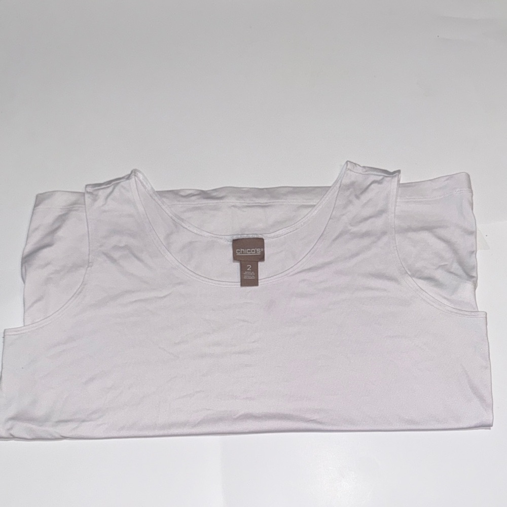 Chico’s Stretch Tank Top Size 2 Bodycon Fitted Layering - Picture 2 of 4